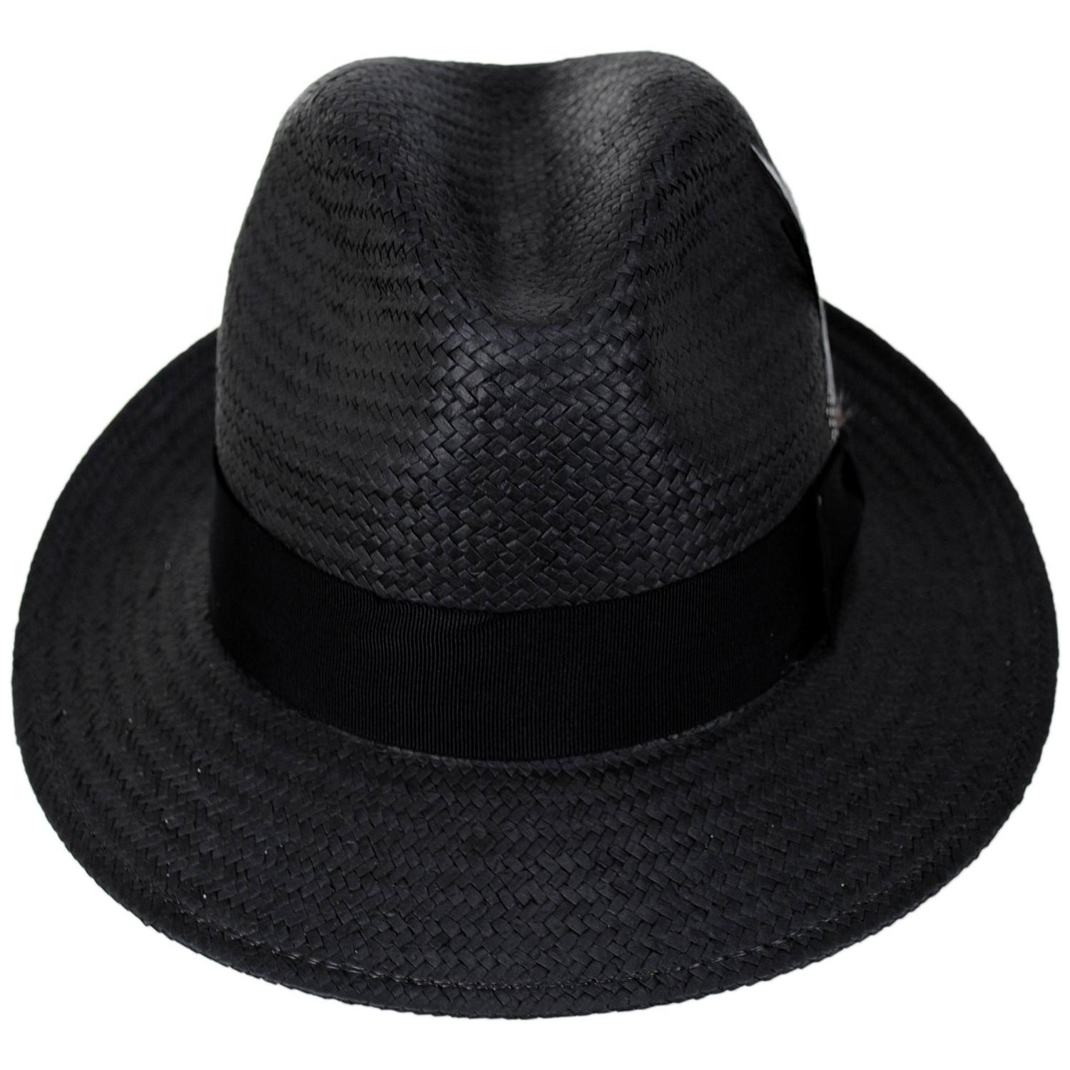 Bailey 1922 | Blixen Sun Raindura Straw Fedora Hat | 127936 | front | BLACK