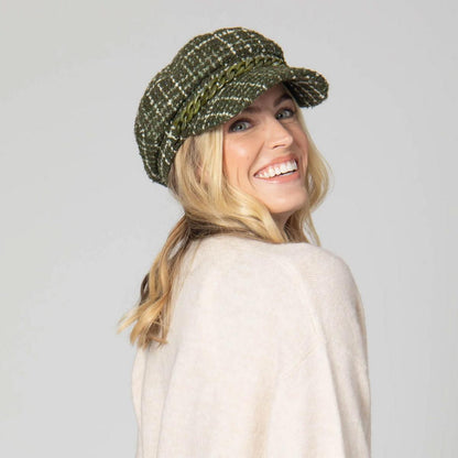San Diego Hat Company | Emmy Lou Tweed Cabbie Cap | 108655 | lsfone | GREEN