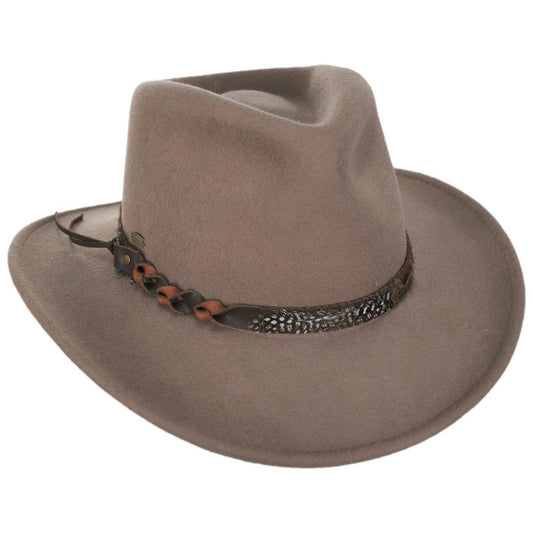 Scala | Desmonda Wool Felt Outback Hat | 123443 | lead | PECAN