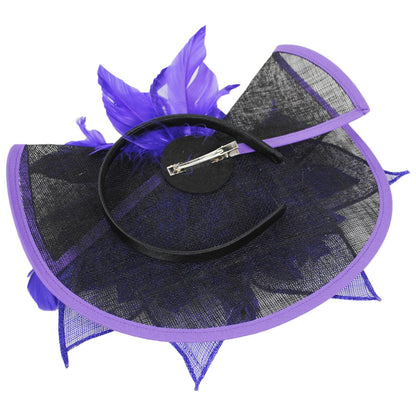 Sophia | Two Tone Folded Sinamay Straw Fascinator Hat | 122902 | under | PURPLE