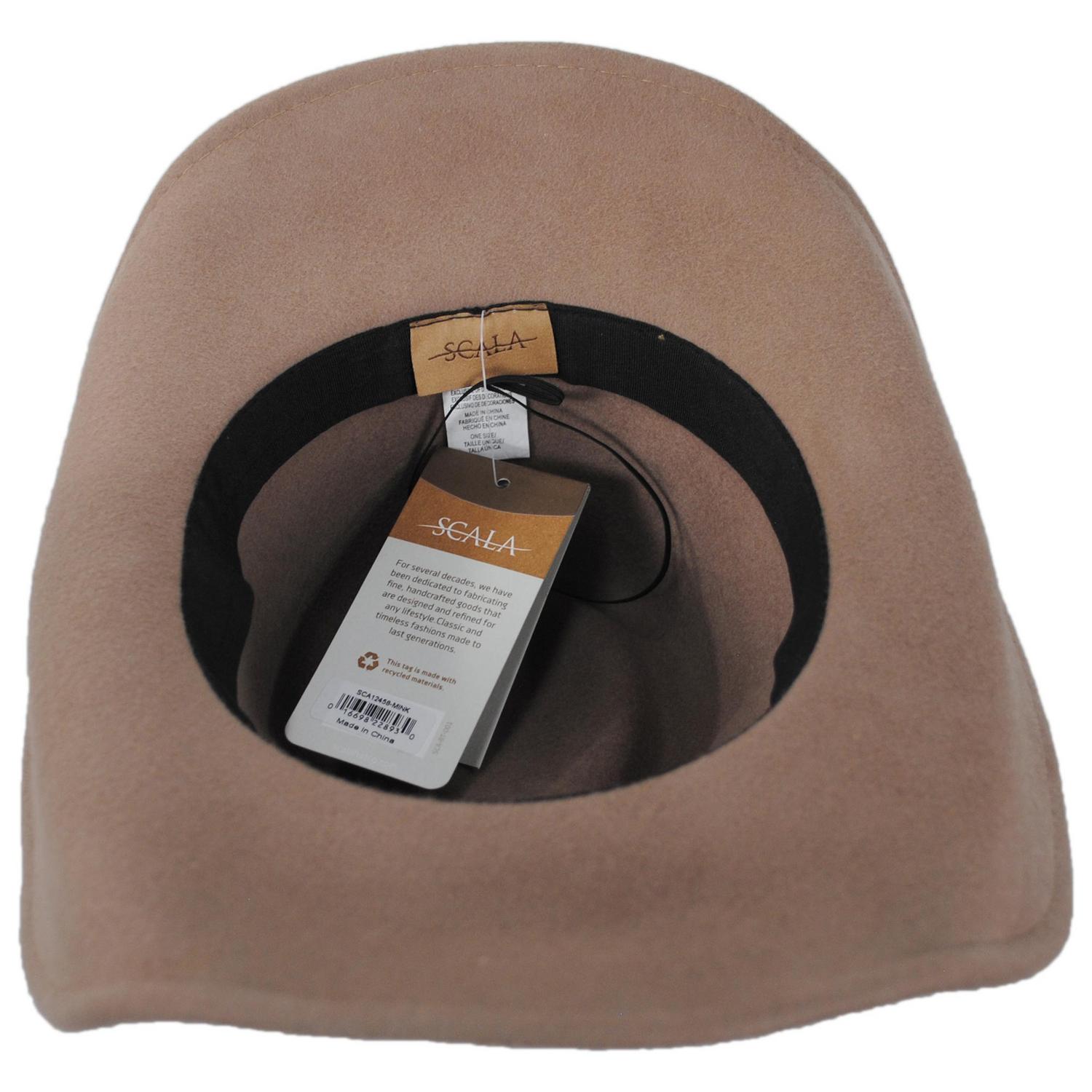 Scala | Devon Wool Felt Western Hat | 123458 | under | MINK