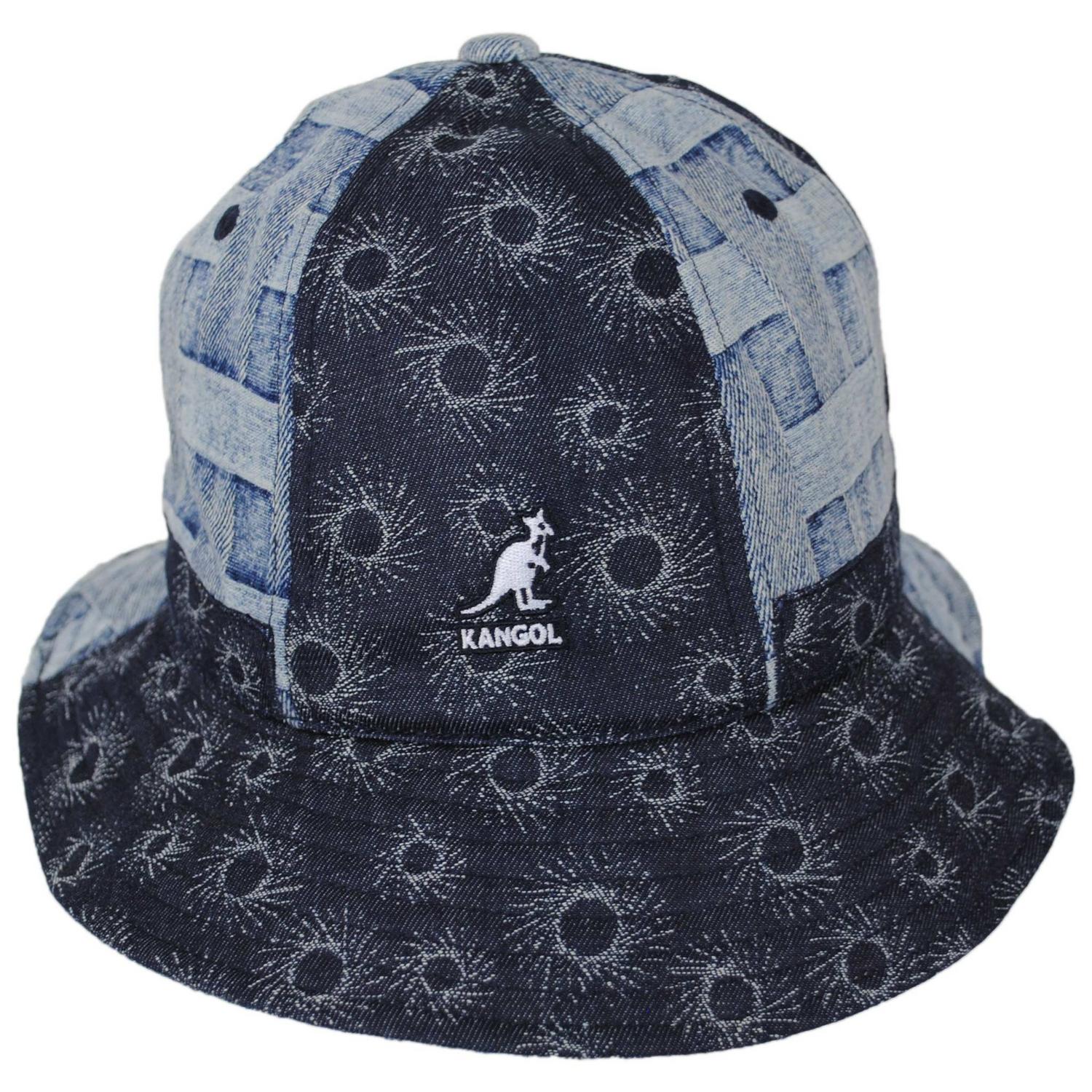 Kangol | Denim Mashup Casual Bucket Hat | 185841 | front | BLUE PICNIC
