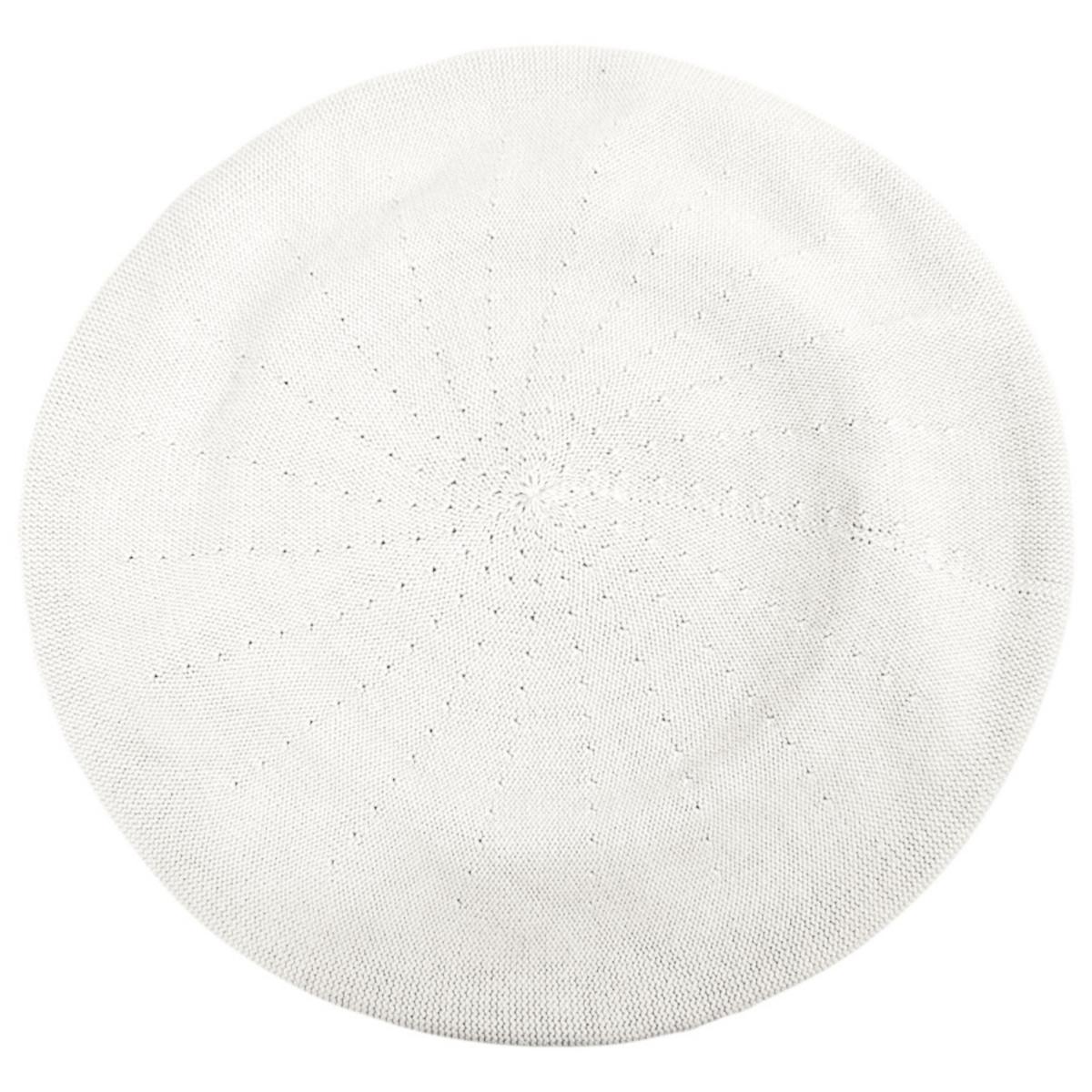 sur la tete | Cotton Beret - 11.5 inch Diameter | 151101 | profile | WHITE