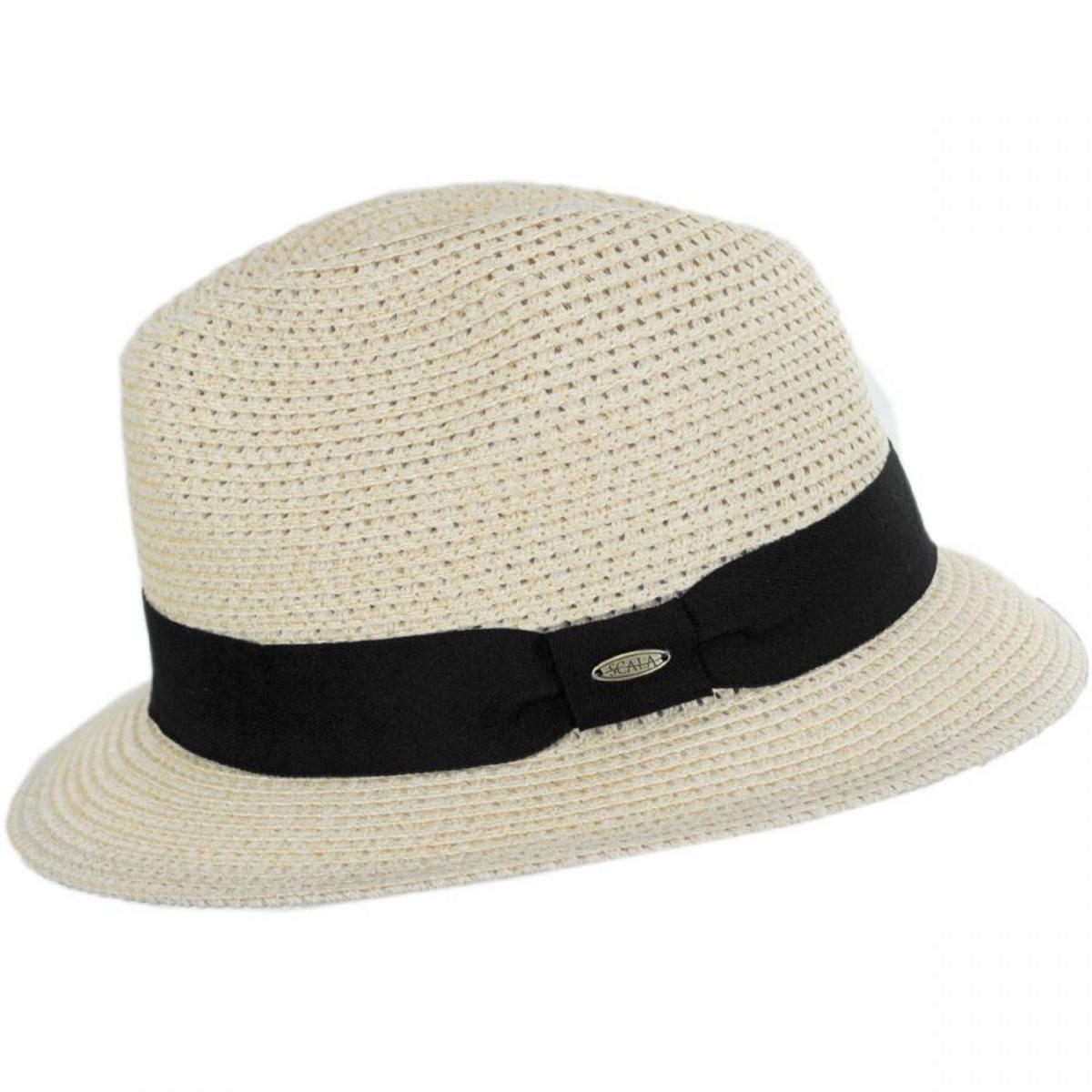 Scala | Summerville Polybraid Fedora Hat | 126347 | profile | NATURAL