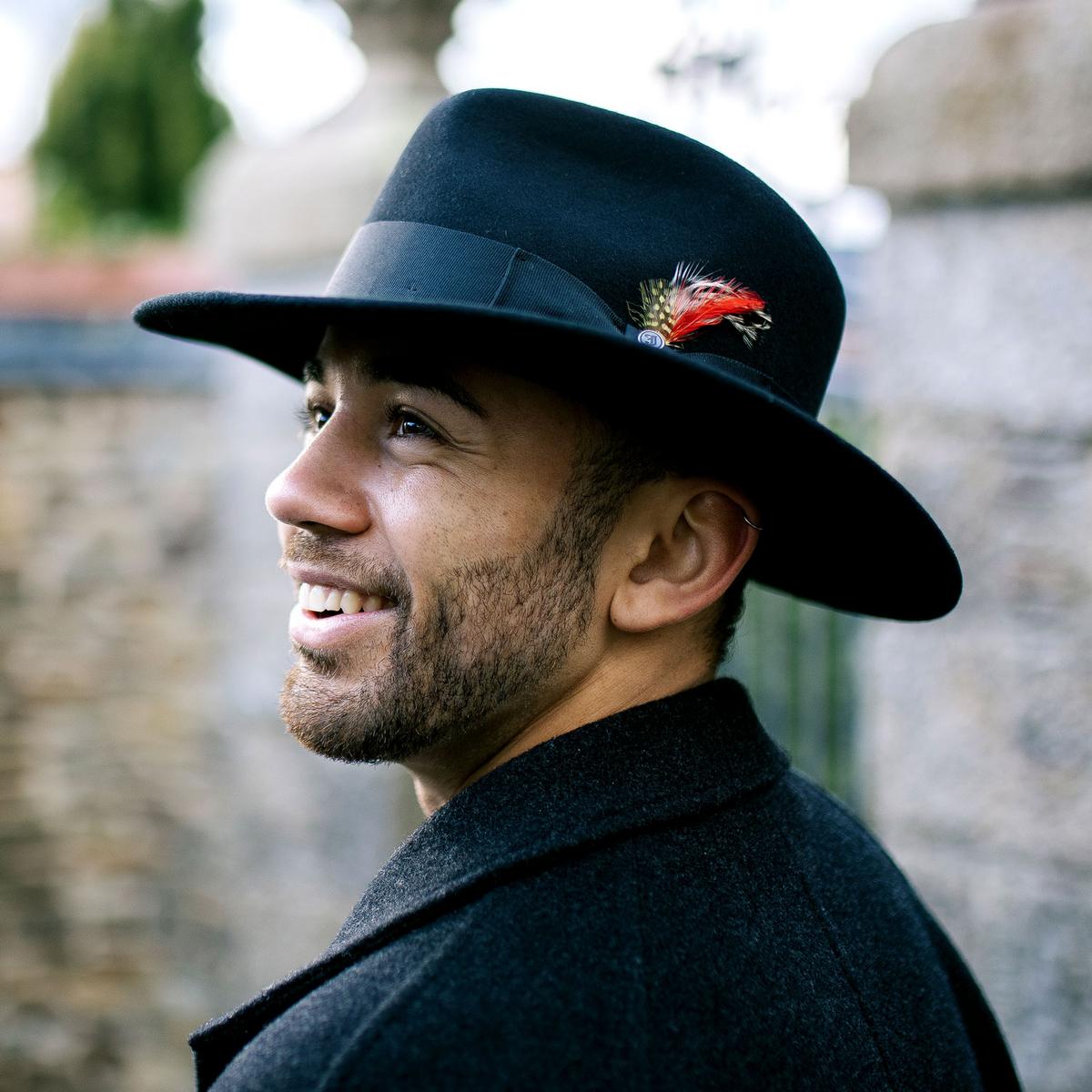Jaxon Hats | C-Crown Crushable Wool Felt Fedora Hat | 135003 | lsmone | BLACK