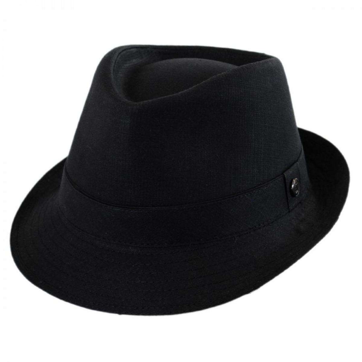 Jaxon Hats | Cotton Trilby Fedora Hat | 147247 | lead | BLACK