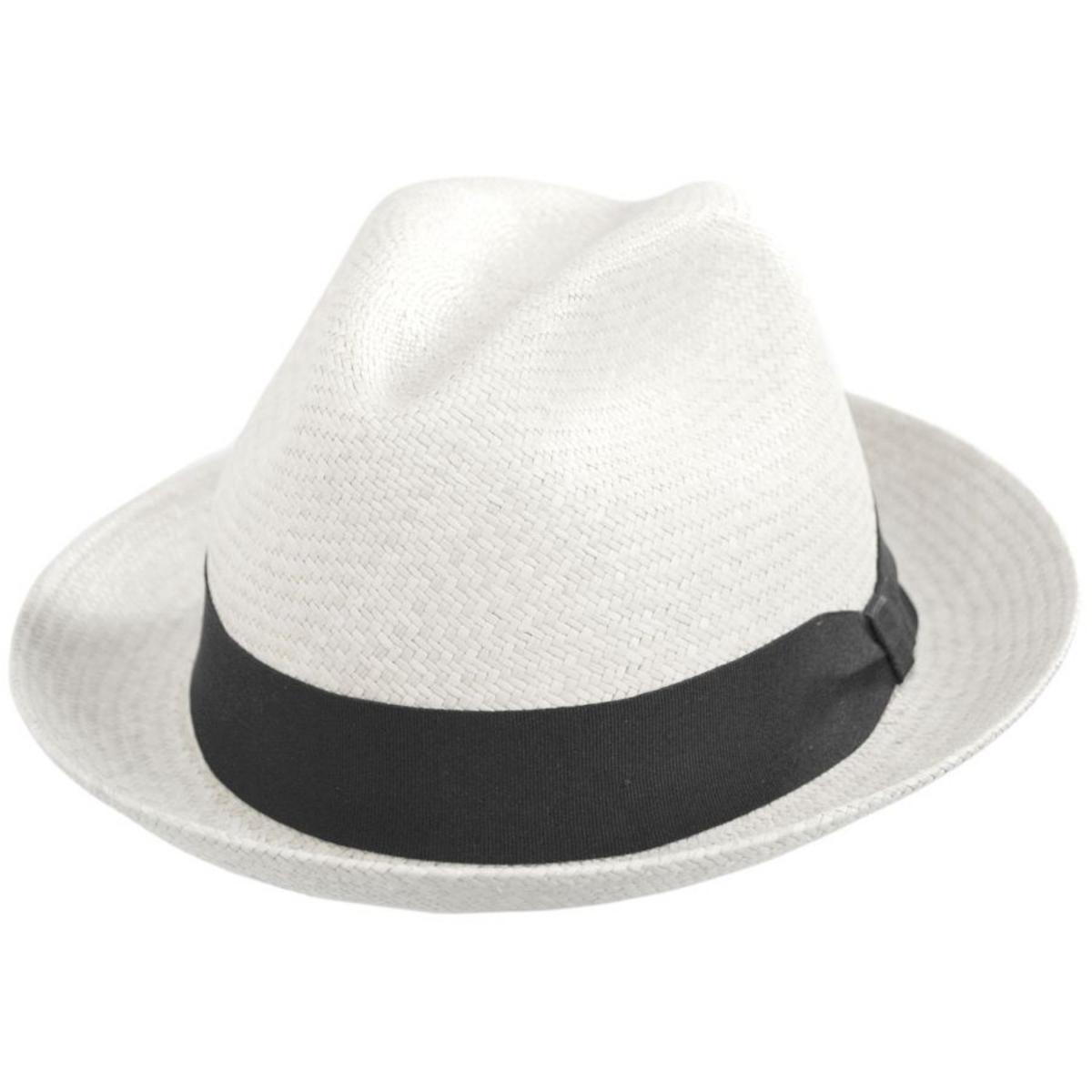 Jaxon Hats | Panama Straw Trilby Fedora Hat | 127106 | lead | BLEACH