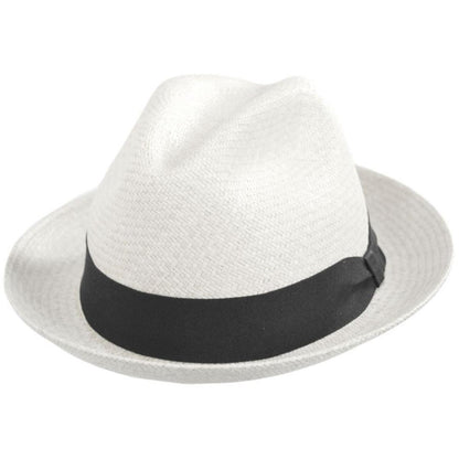 Jaxon Hats | Panama Straw Trilby Fedora Hat | 127106 | lead | BLEACH