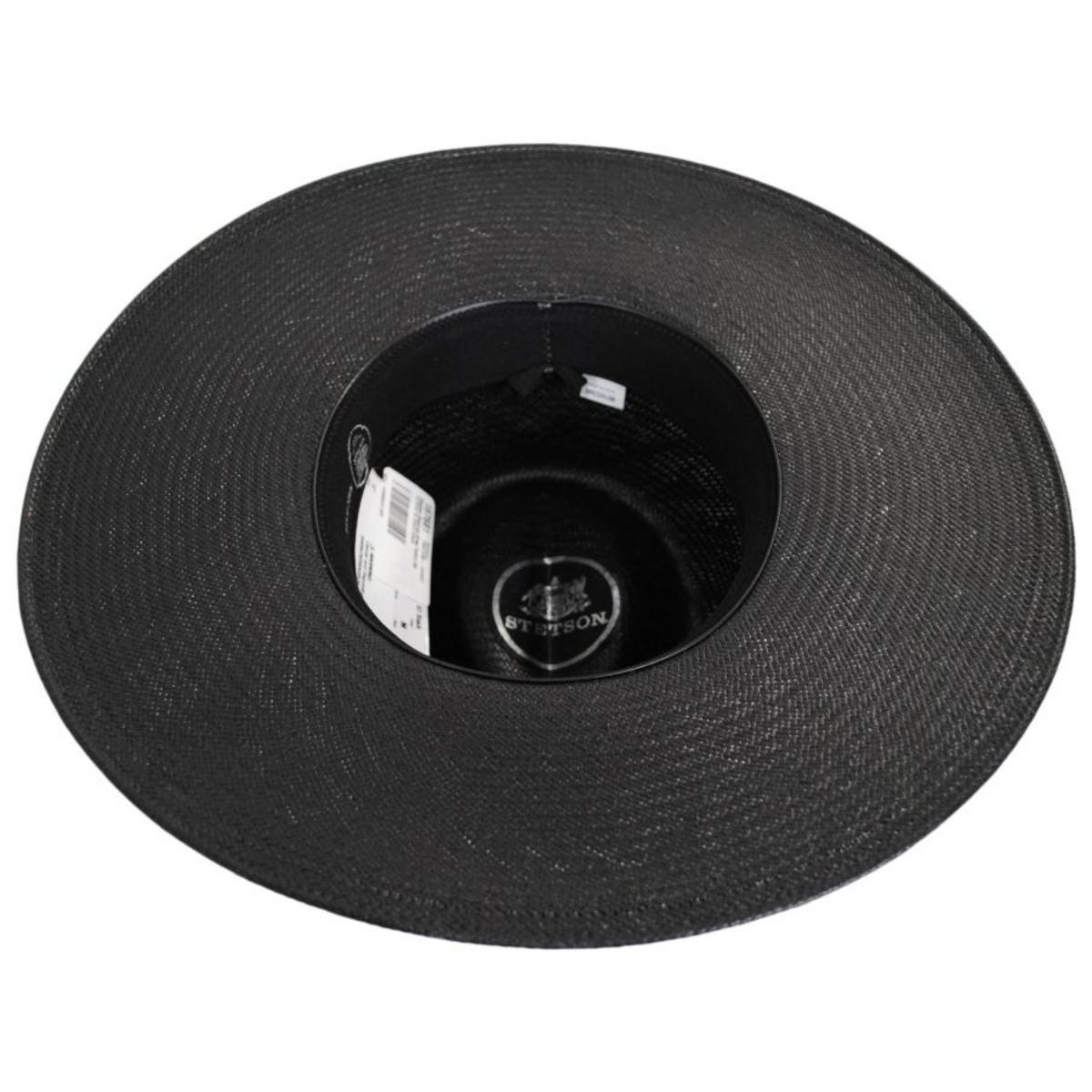Stetson | Atacama Shantung Straw Fedora Hat | 127043 | under | BLACK