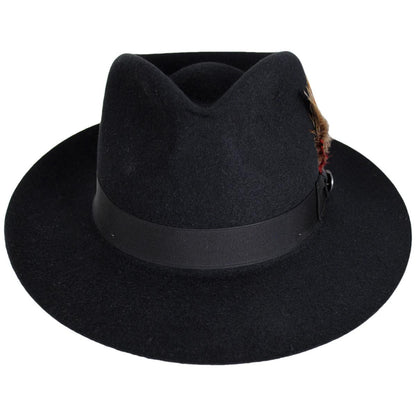 Stetson | Downs Fur Felt Fedora Hat | 130687 | front | BLACK