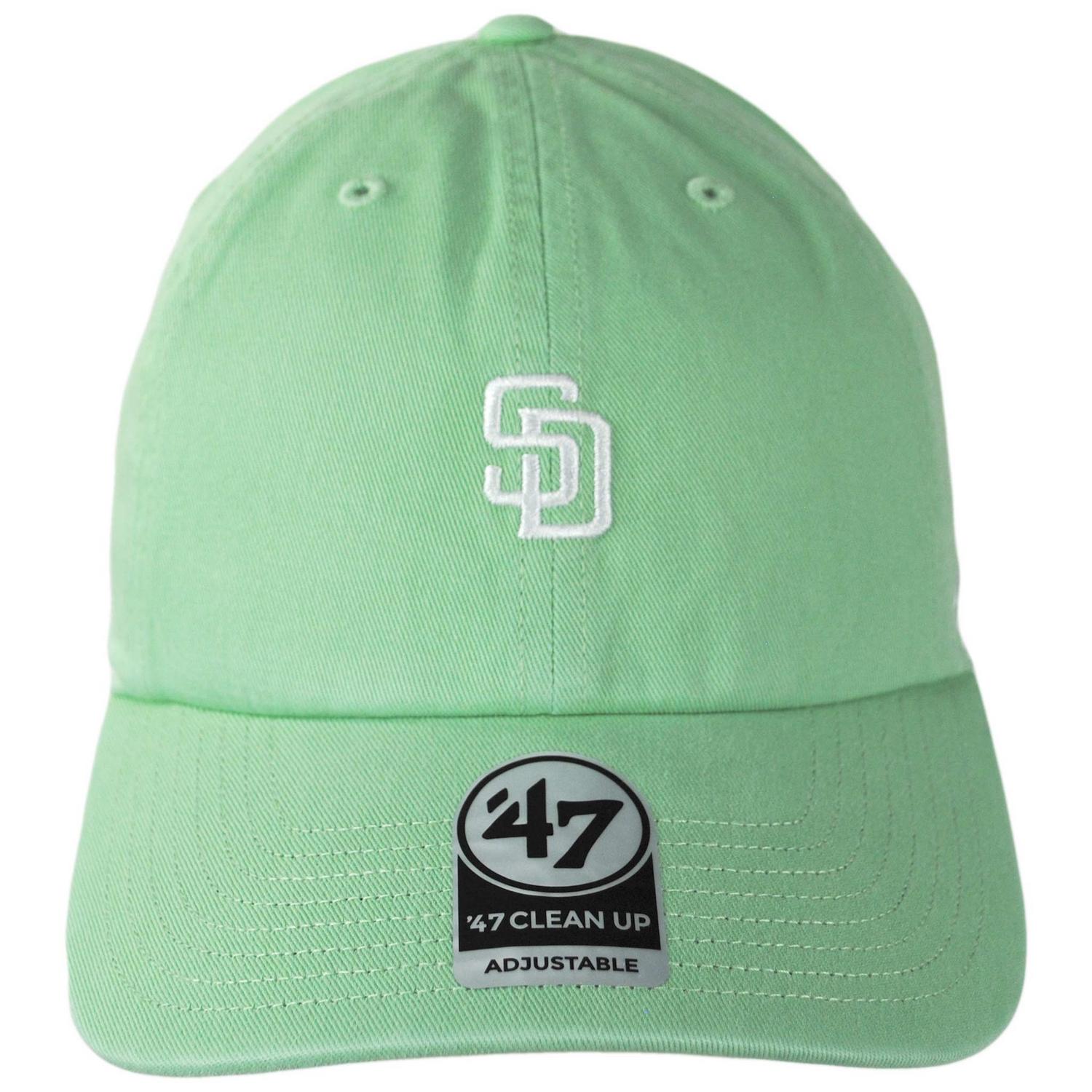 47 Brand | San Diego Padres MLB Base Runner Clean Up Strapback Baseball Cap Dad Hat | 204426 | front | HEMLOCK