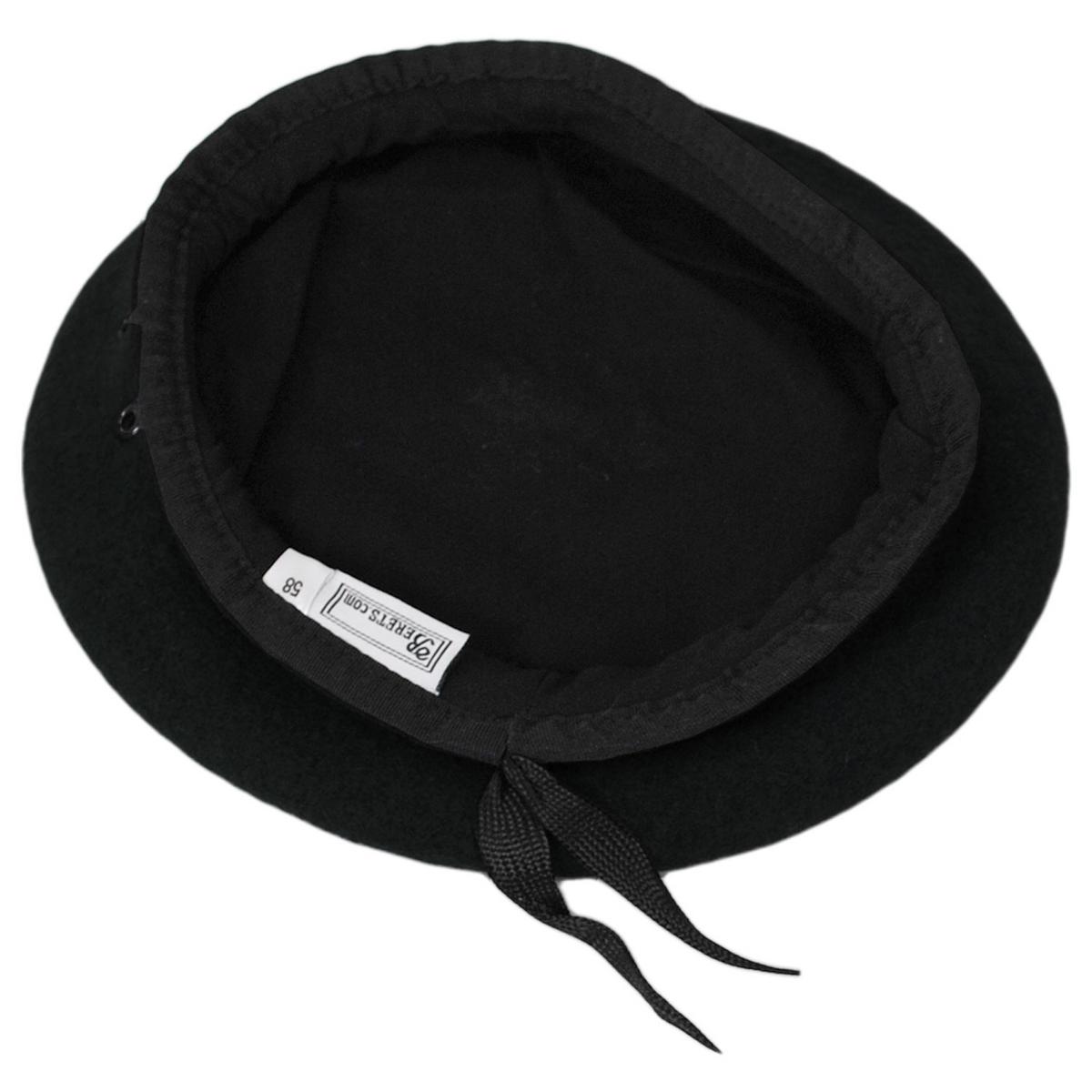 Village Hat Shop | Wool Military Beret | 152540 | under | BLACK