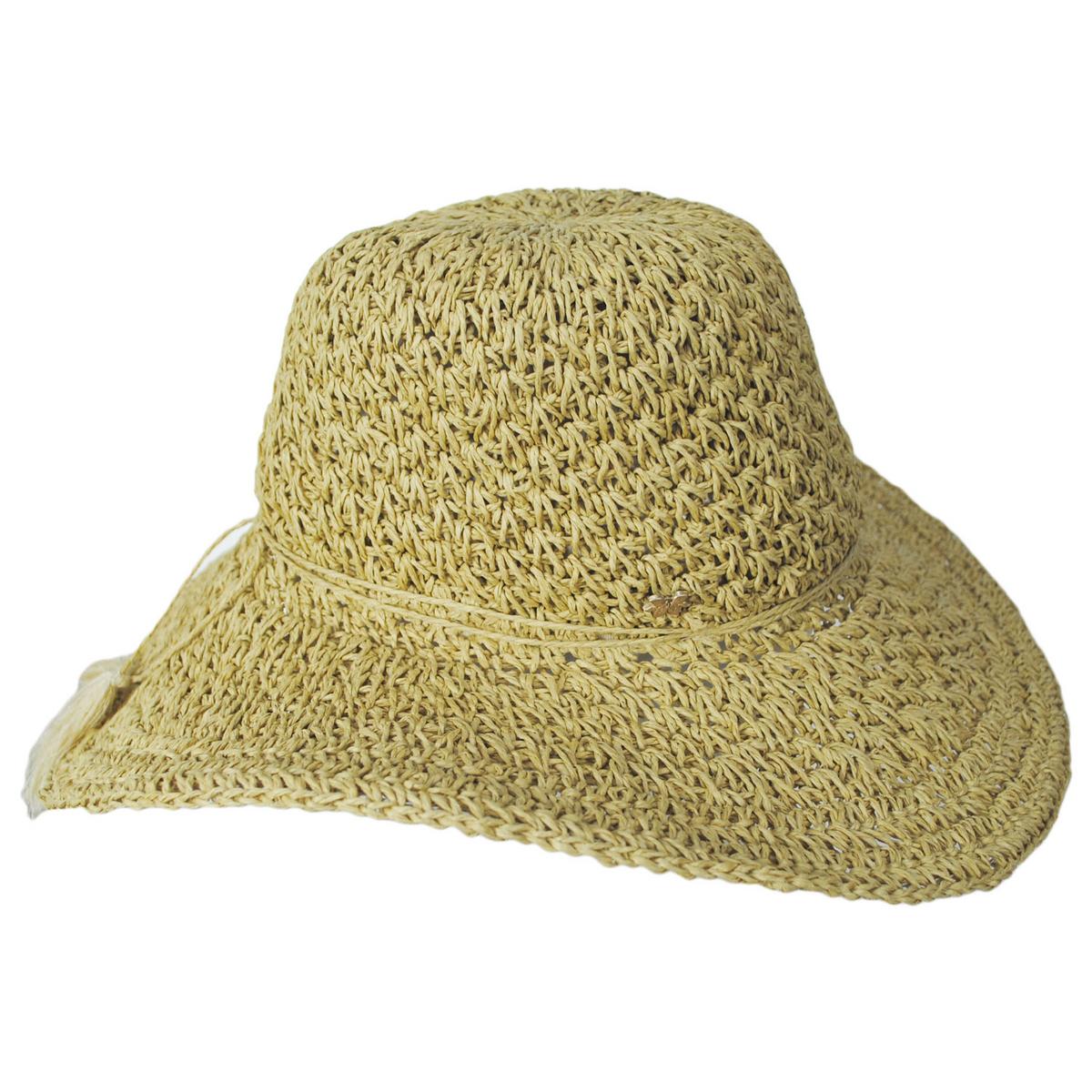 Cappelli Straworld | Soleil Crochet Toyo Straw Swinger Sun Hat | 101281 | profile | NATURAL