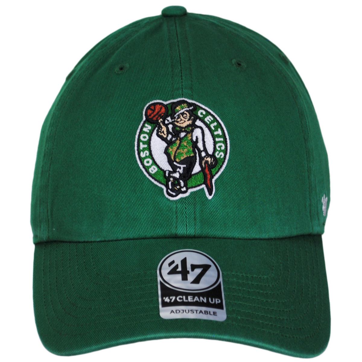 47 Brand | Boston Celtics NBA Clean Up Strapback Baseball Cap Dad Hat | 203951 | front | KELLY