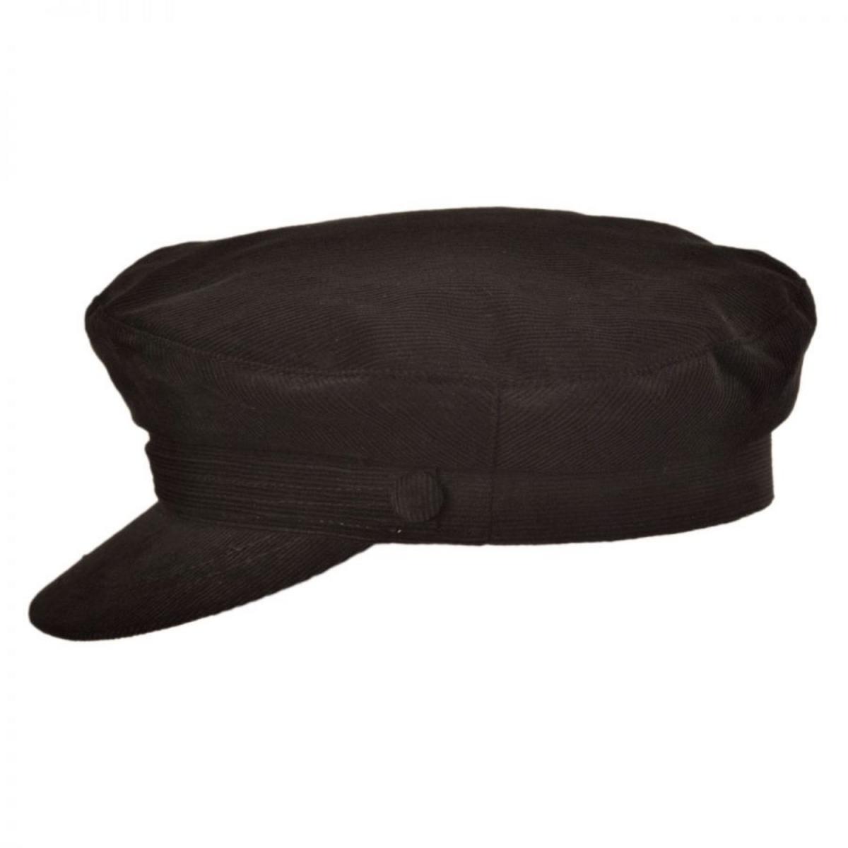 Jaxon Hats | Corduroy Fiddler's Cap | 181016 | profile | BROWN