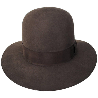 Akubra | Adventurer Fur Felt Shapeable Open Crown Fedora Hat | 131704 | front | MID BROWN