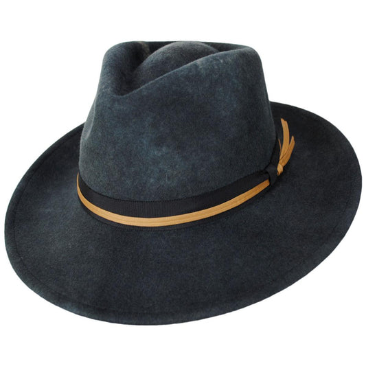 BRIXTON HATS | Dayton Convertabrim Wool Felt Rancher Fedora Hat - Black Worn Wash | 135659BWW | lead | BLACK WORN WASH