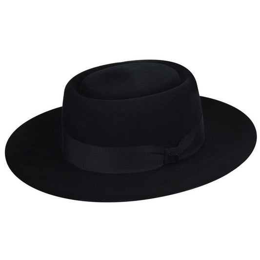 Bailey 1922 | Walsh Polished Wide Brim Wool Felt Pork Pie Hat | 130363 | lead | BLACK