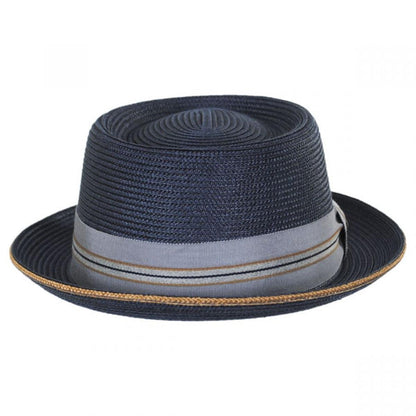Bailey 1922 | Carver Toyo Straw Blend Pork Pie Hat | 127761 | front | NAVY