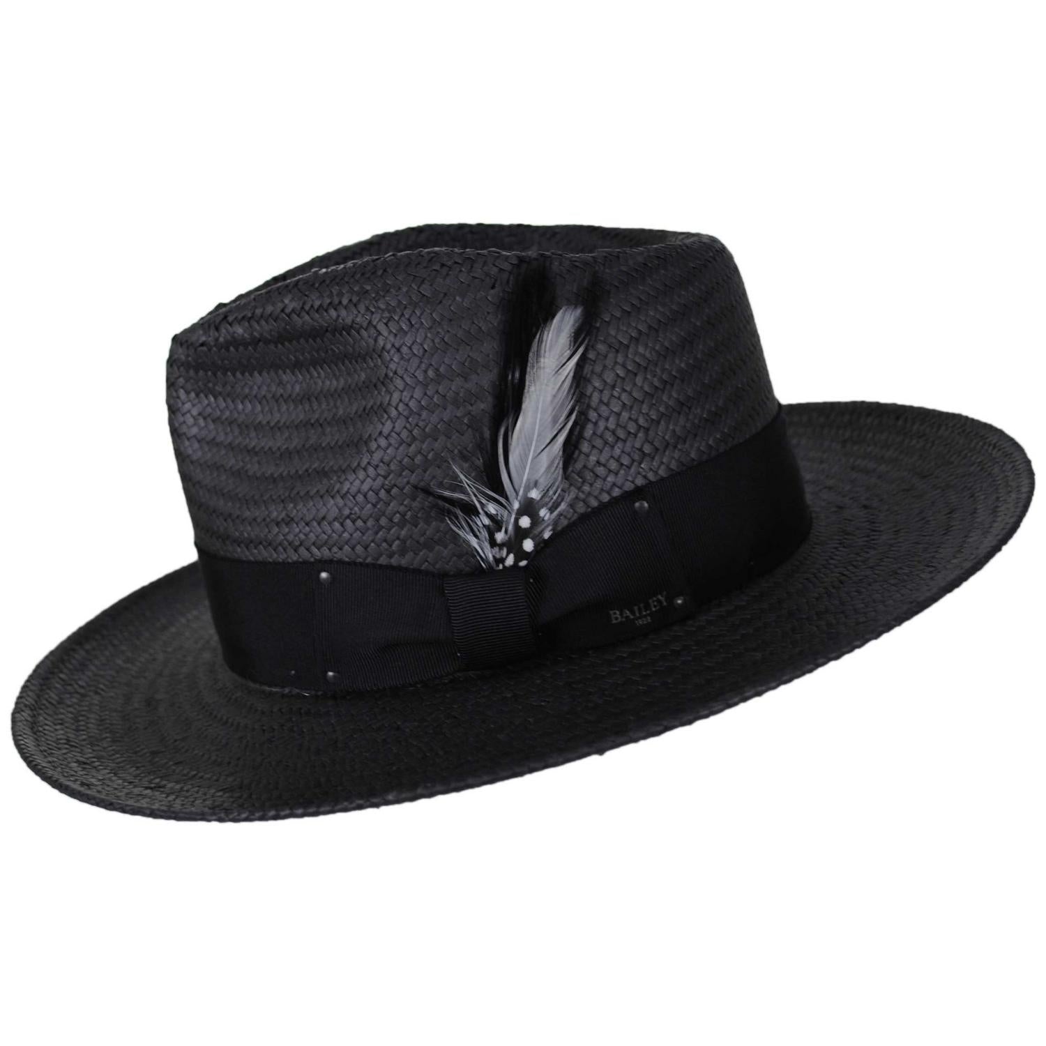 Bailey 1922 | Fedora Sun Raindura Straw Fedora Hat | 127940 | profile | BLACK