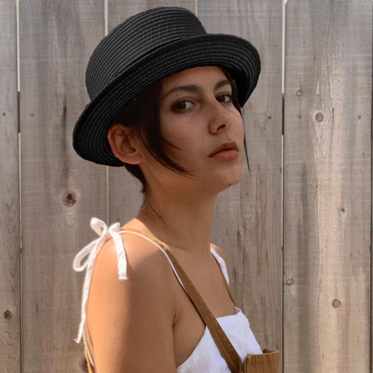 Jaxon Hats | Toyo Straw Braid Pork Pie Hat | 128501 | lsfone | BLACK