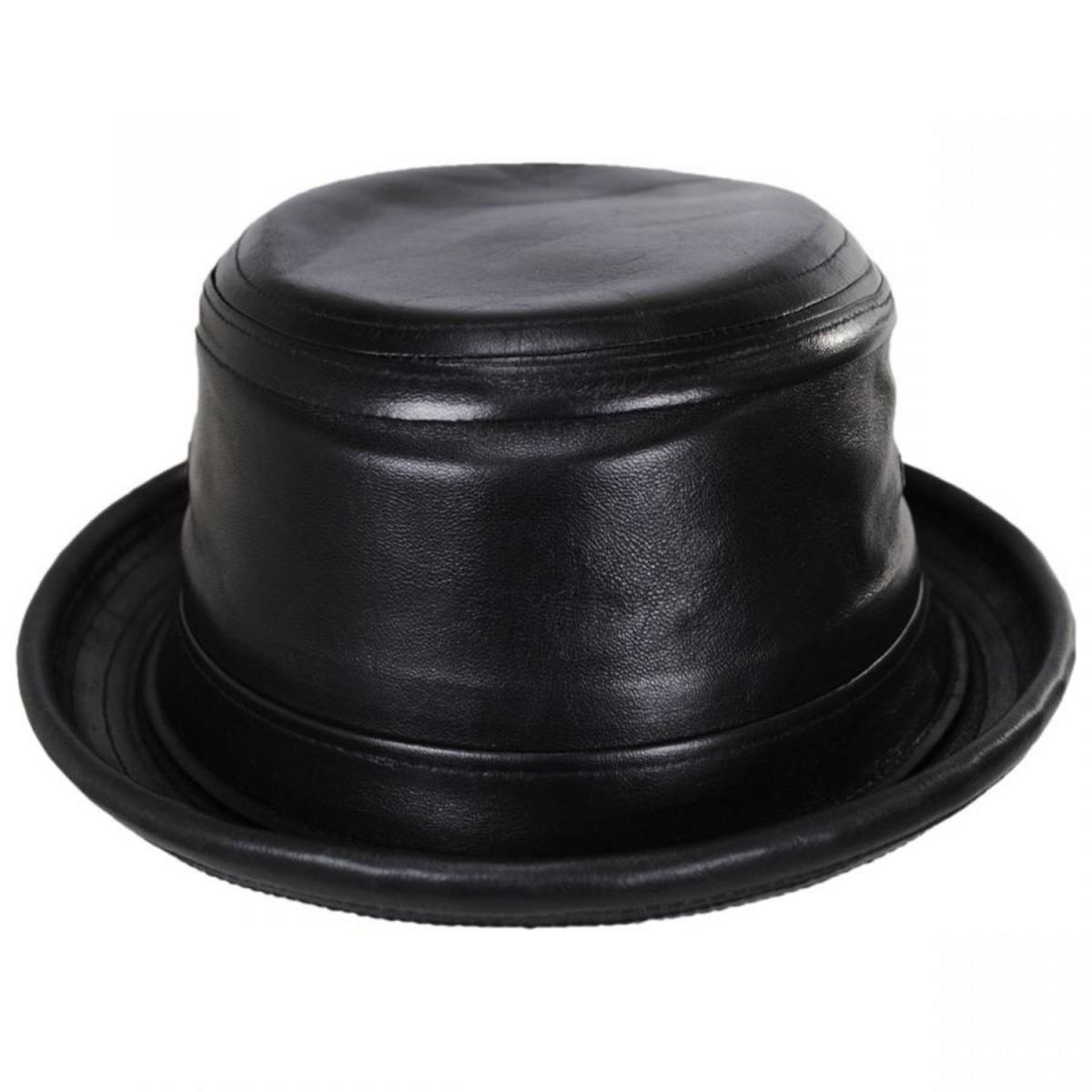NEW YORK HAT CO | Lambskin Leather Bucket Hat | 187101 | front | BLACK