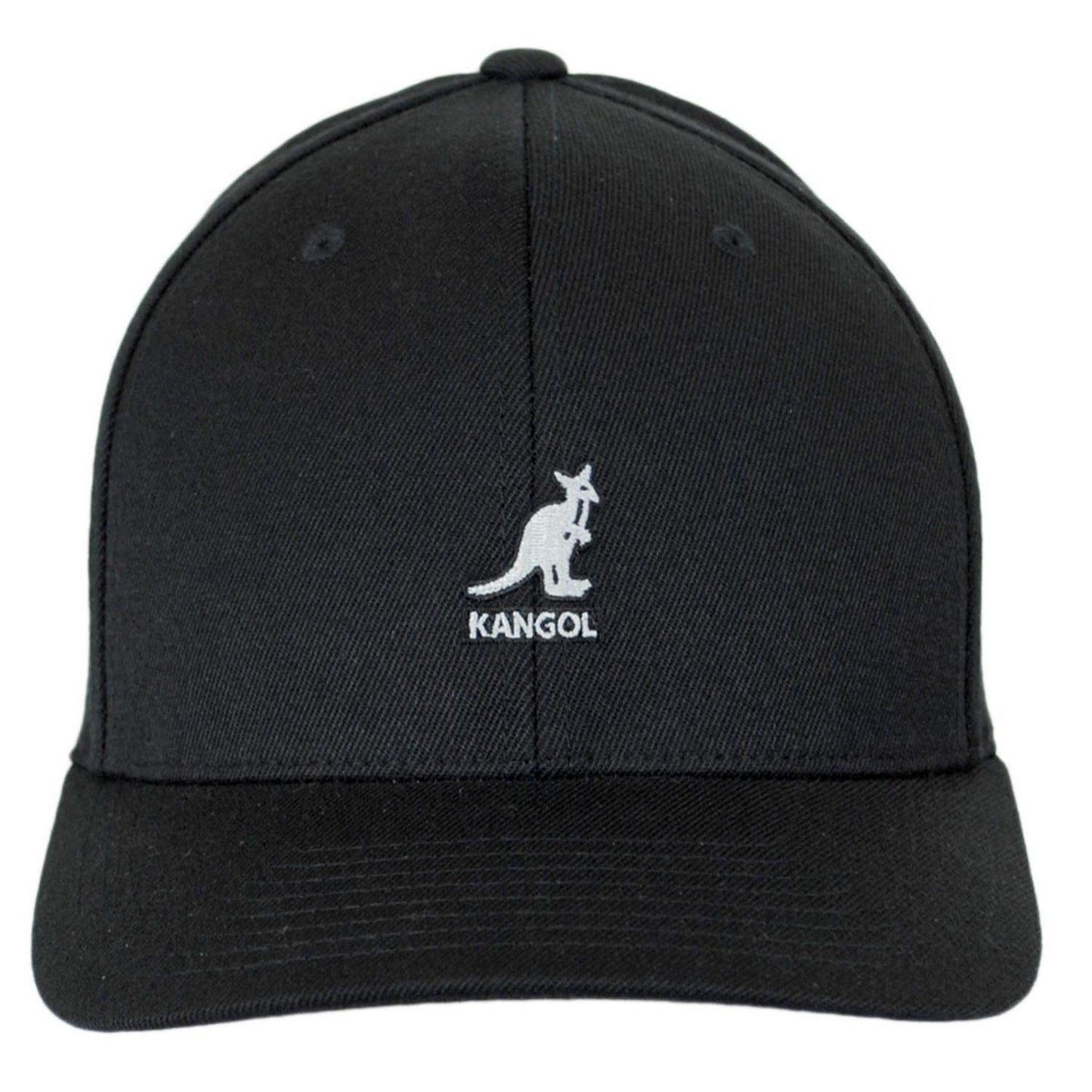Kangol | Logo Wool Flexfit Fitted Baseball Cap | 201104 | front | BLACK