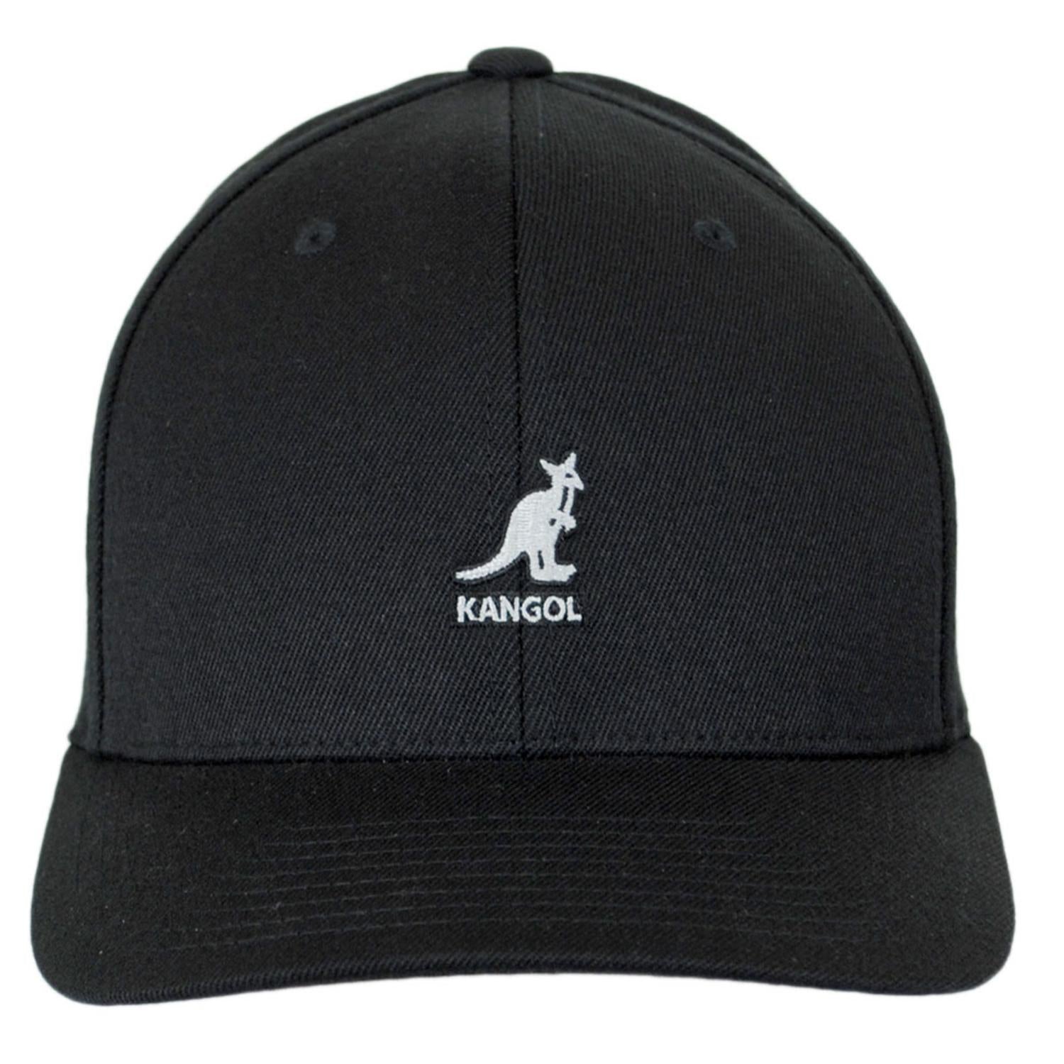 Kangol | Logo Wool Flexfit Fitted Baseball Cap | 201104 | front | BLACK