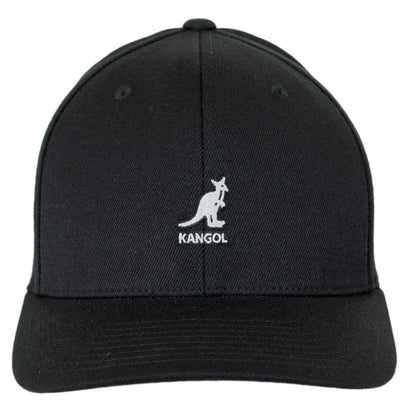 Kangol | Logo Wool Flexfit Fitted Baseball Cap | 201104 | front | BLACK