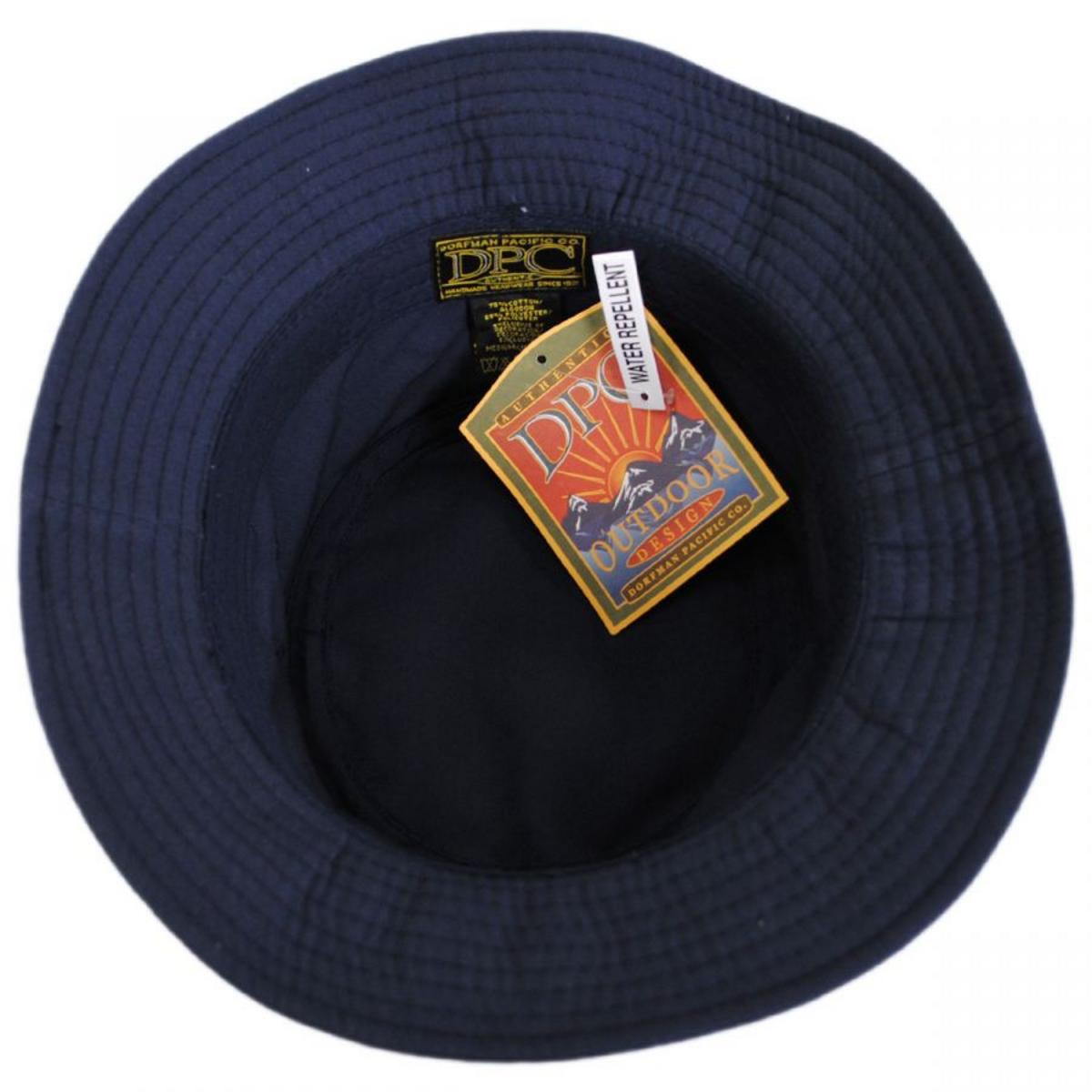 Dorfman Pacific | Poplin Cotton Blend Rain Bucket Hat | 185110 | under | NAVY