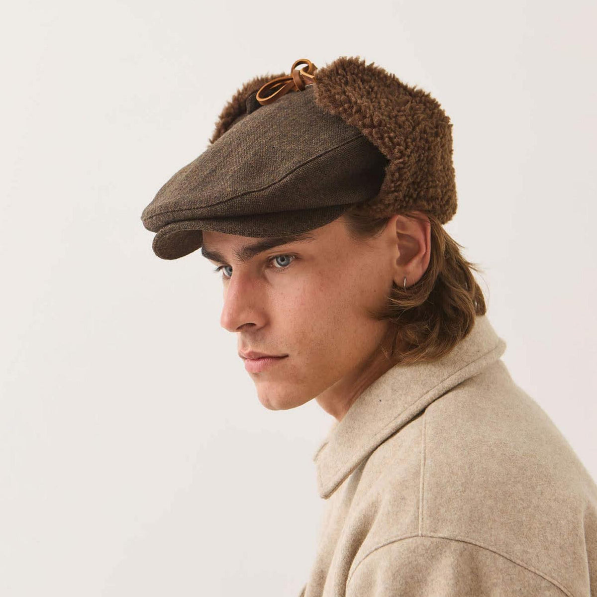 BRIXTON HATS | Barrel Tweed Earflap Ivy Cap | 161506 | lsmthree | BROWN/BROWN TWEED