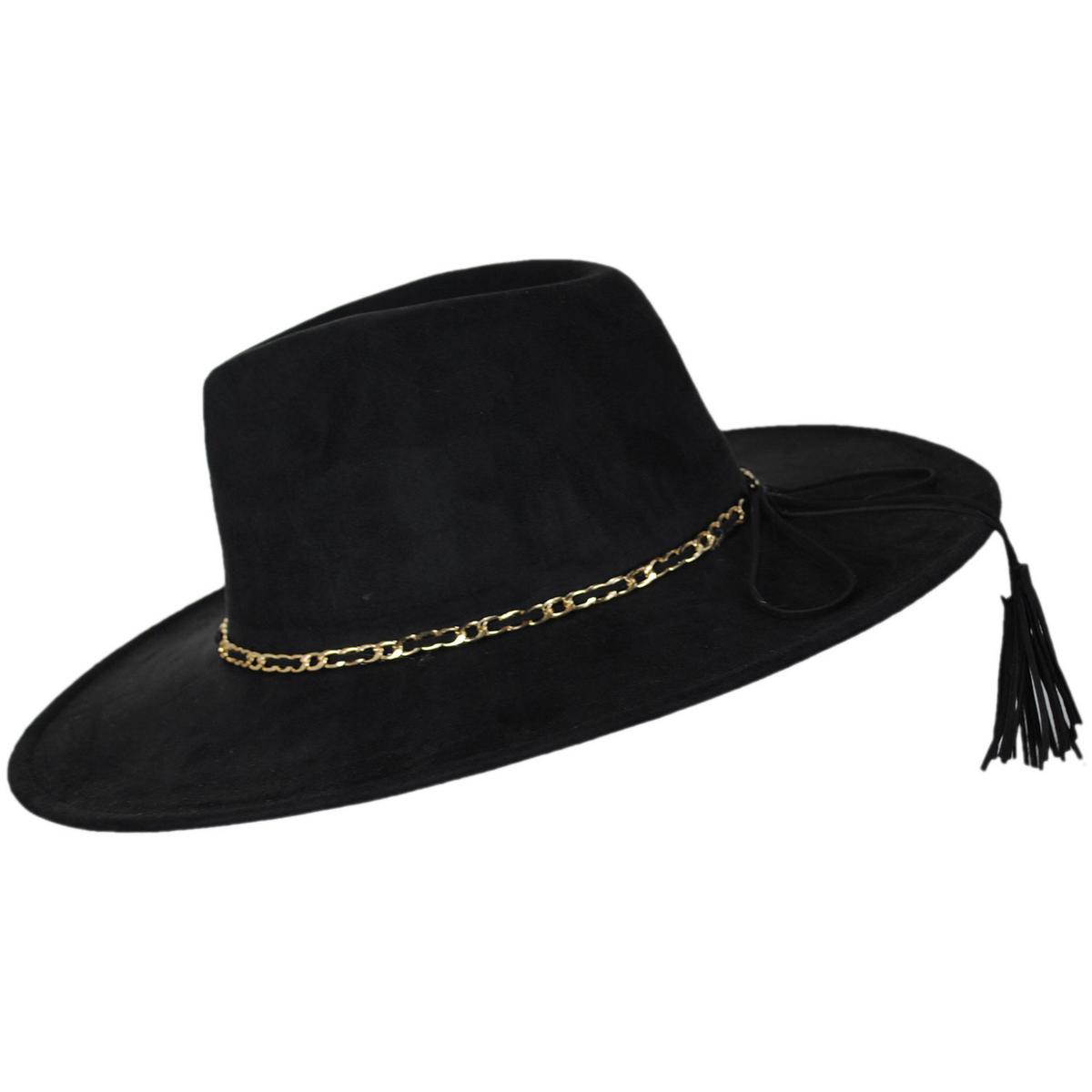 San Diego Hat Company | Peekaboo Faux Suede Fedora Hat | 108658 | profile | BLACK