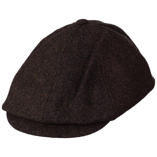Dorfman Pacific | Berrycloth Wool Patchwork Newsboy Cap | 160185 | lead | MULTI
