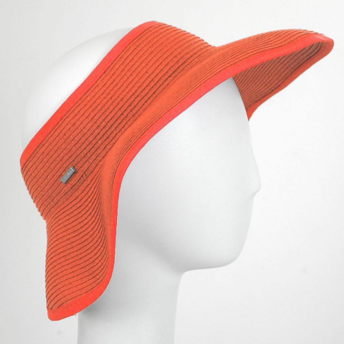 San Diego Hat Company | Roll Up Toyo Straw Visor | 197300 | front | ORANGE