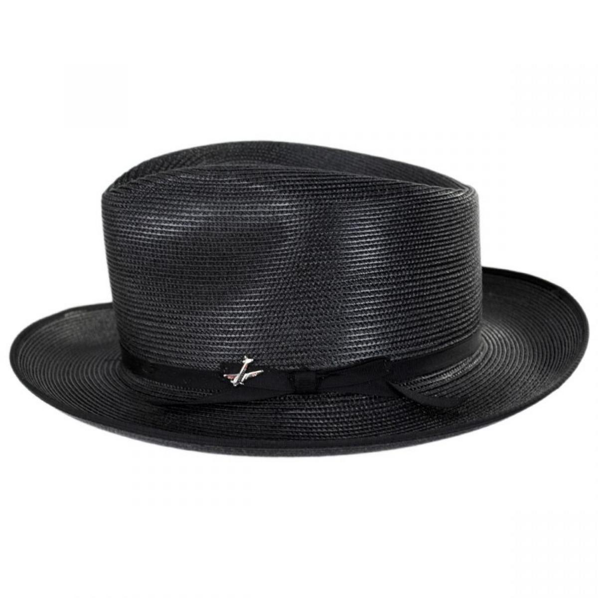 Stetson | Stratoliner Milan Straw Fedora Hat | 126908 | profile | BLACK