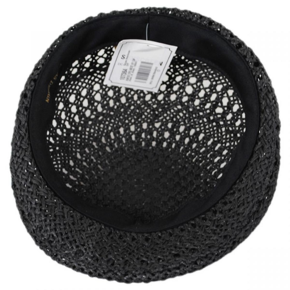 Capas Headwear | Vented Toyo Straw Ascot Ivy Cap | 126697 | under | BLACK