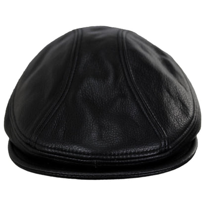 NEW YORK HAT CO | 1900 Lambskin Leather Ivy Cap | 161105 | front | BLACK