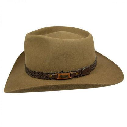 Akubra | Snowy River Fur Felt Australian Western Hat | 131700 | profile | SANTONE FAWN