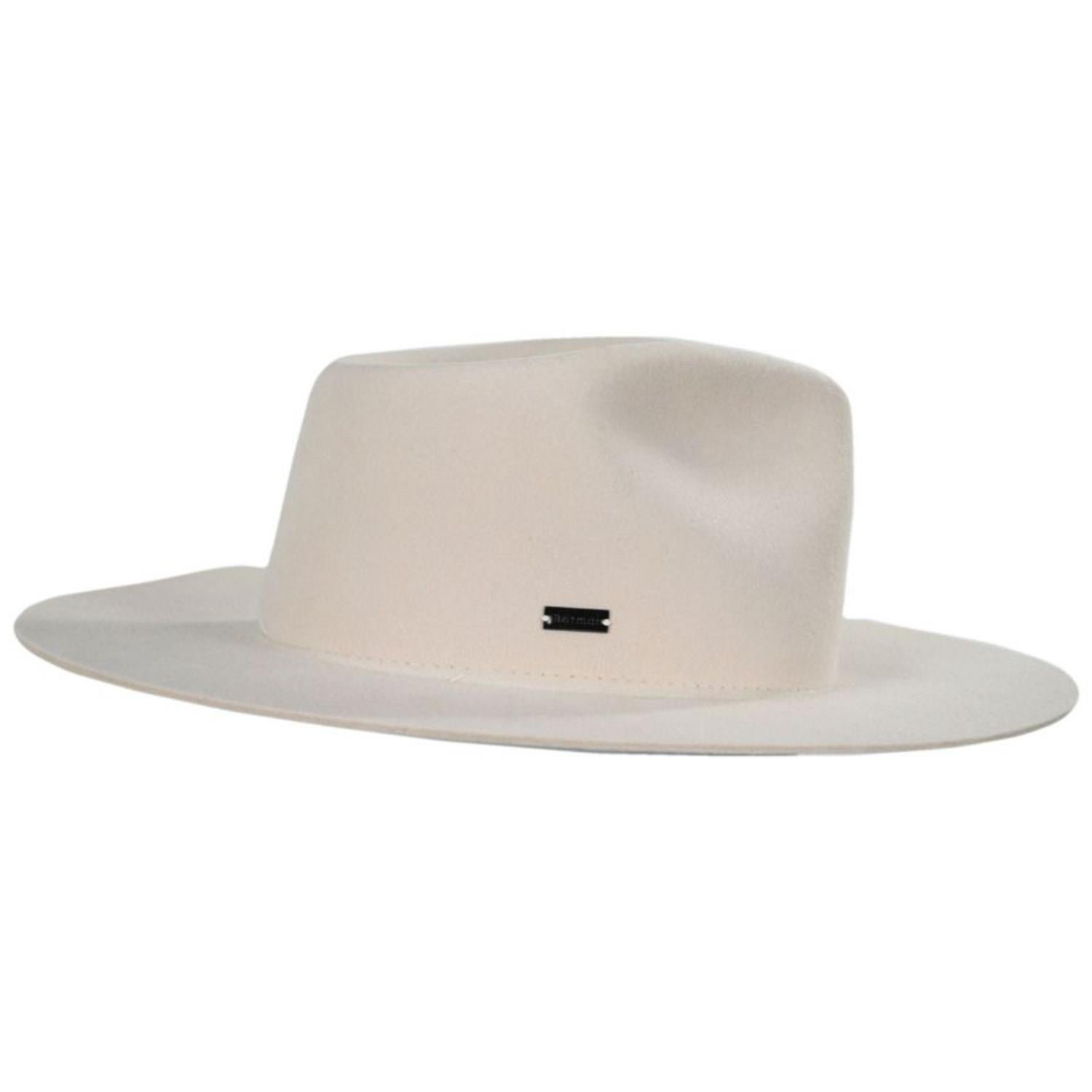 Betmar | Georgia Wide Brim Wool Felt Fedora Hat | 123173 | profile | WHISPER WHITE