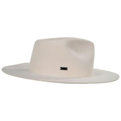 Betmar | Georgia Wide Brim Wool Felt Fedora Hat | 123173 | profile | WHISPER WHITE