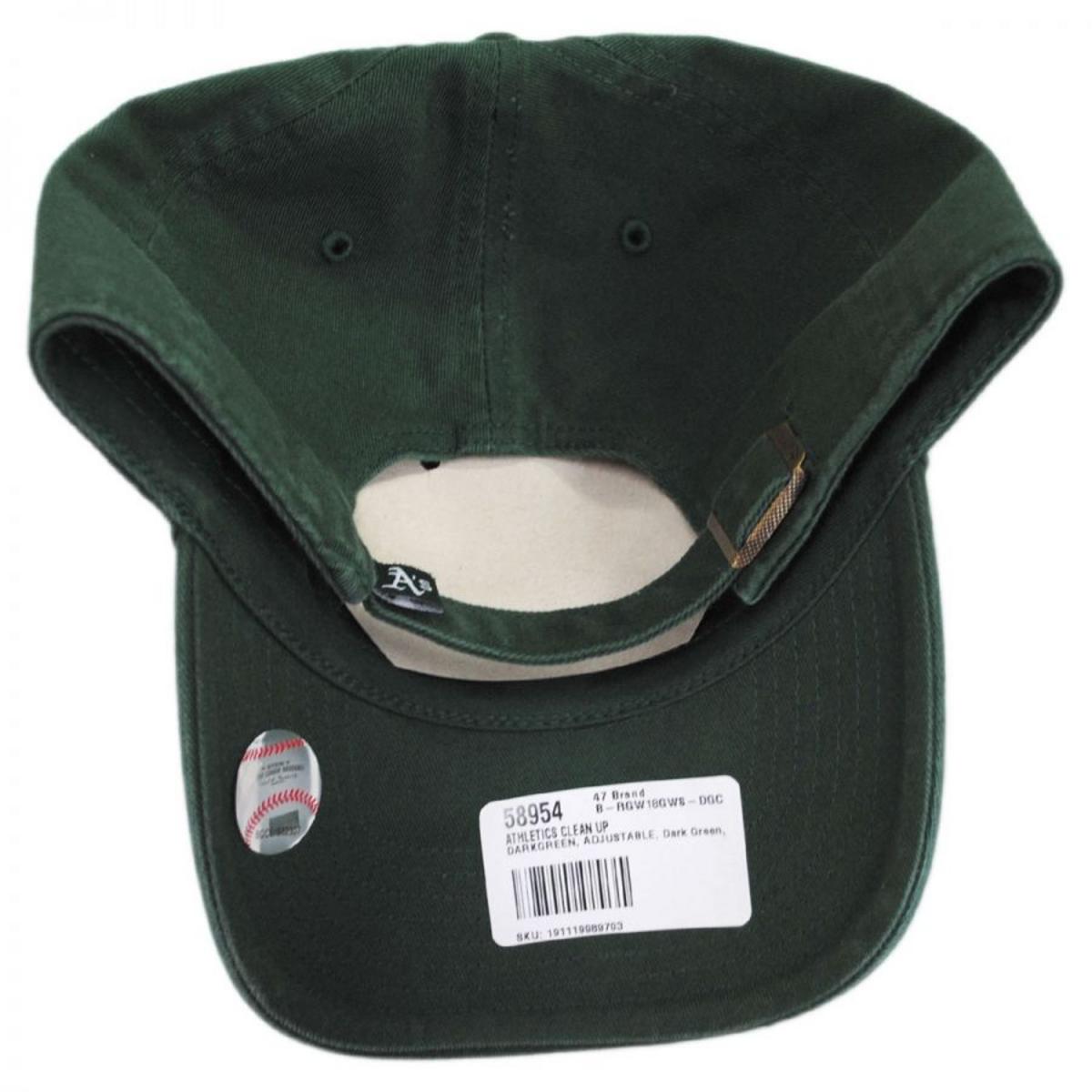 47 Brand | Oakland Athletics MLB Clean Up Strapback Baseball Cap Dad Hat | 203122 | under | DARK GREEN