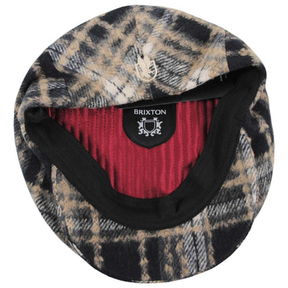 BRIXTON HATS | Century Barrel Brushed Flannel Plaid Ivy Cap | 161587 | under | NAVY/SAND/CREAM