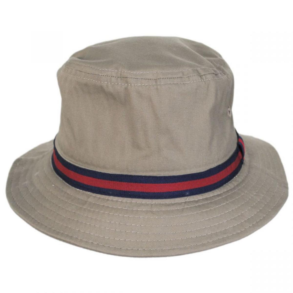 Dorfman Pacific | Poplin Cotton Blend Rain Bucket Hat | 185110 | front | BRITISH TAN