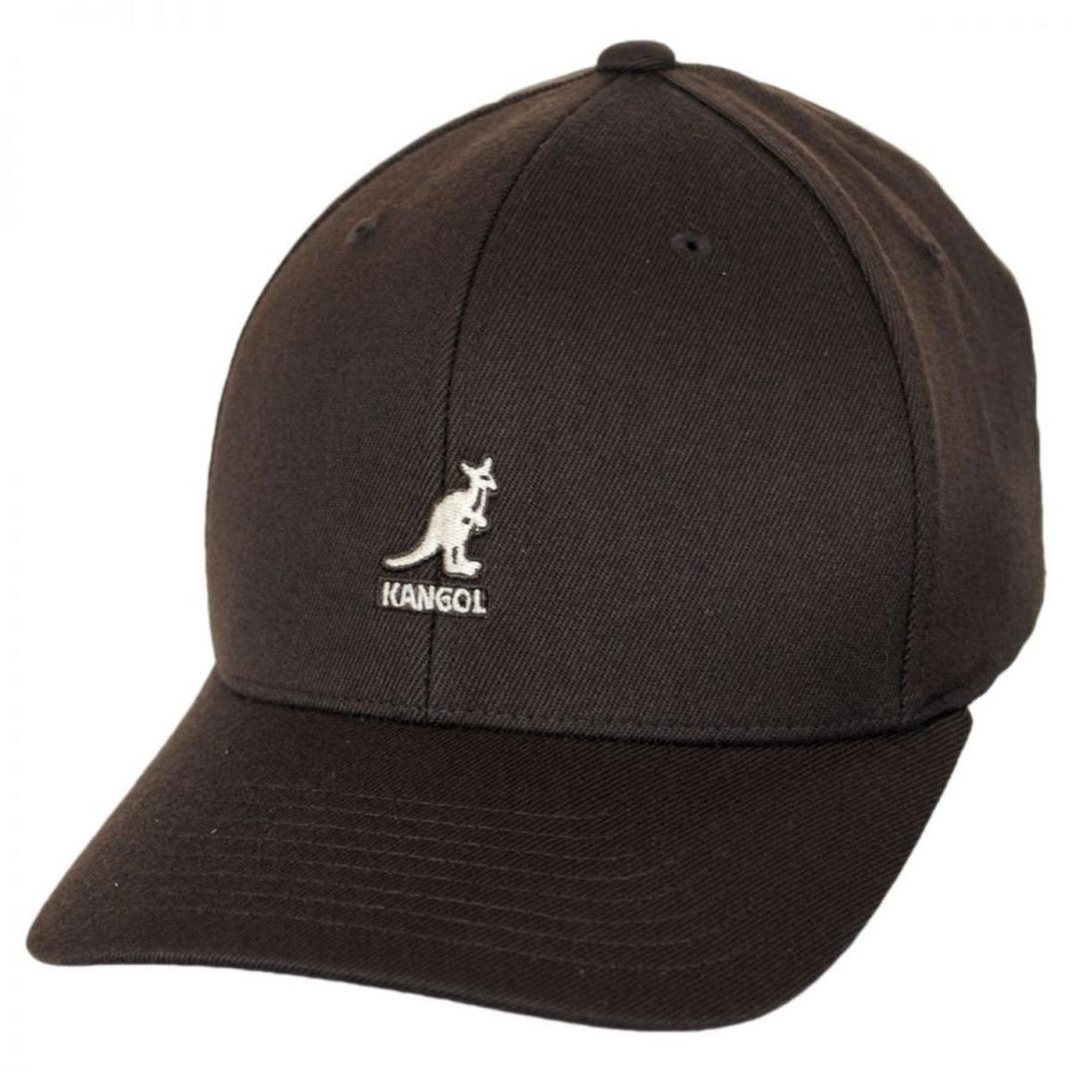 Kangol | Logo Wool FlexFit Fitted Baseball Cap | 201104 | lead | BROWN