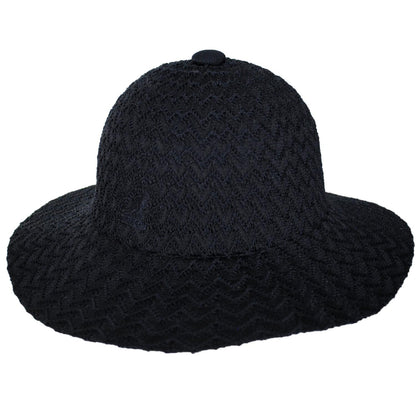 Kangol | Tropic Zig Wide Brim Casual Bucket Hat | 185839 | lead | BLACK