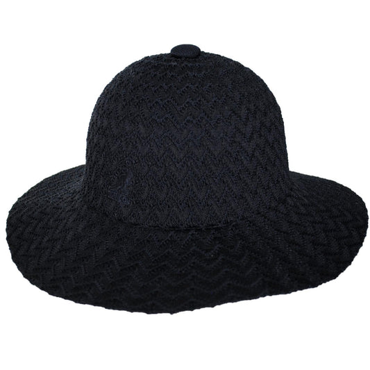 Kangol | Tropic Zig Wide Brim Casual Bucket Hat | 185839 | lead | BLACK