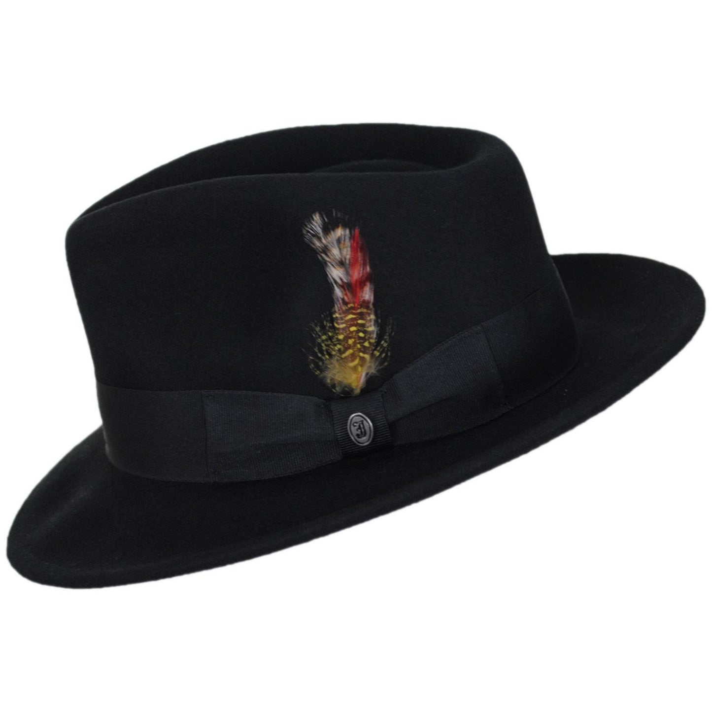 Jaxon Hats | C-Crown Crushable Wool Felt Fedora Hat | 135003 | profile | BLACK