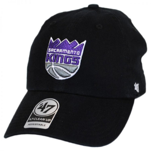 47 Brand | Sacramento Kings NBA Clean Up Strapback Baseball Cap Dad Hat | 204070 | lead | BLACK