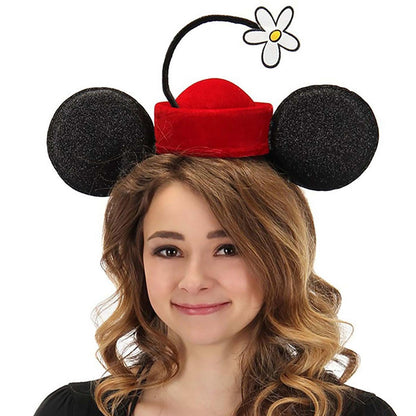 Disney | Minnie Vintage Flower Pillbox Headband | 190294 | lsmone | RED/BLACK