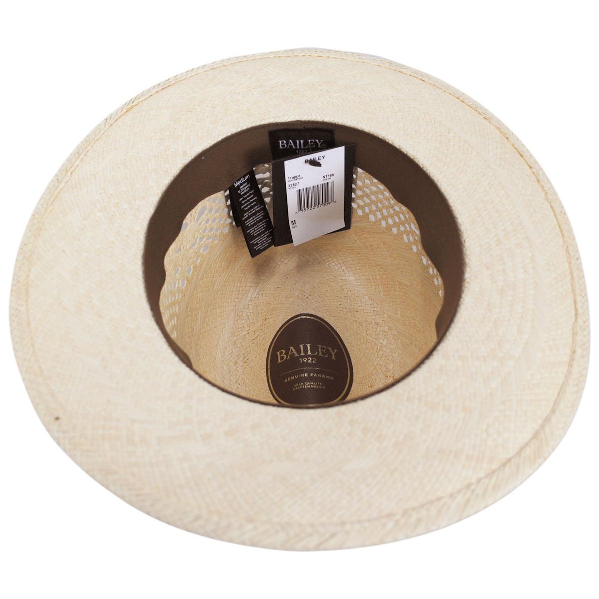 Bailey 1922 | Trappe Panama Straw Fedora Hat | 127922 | under | NATURAL